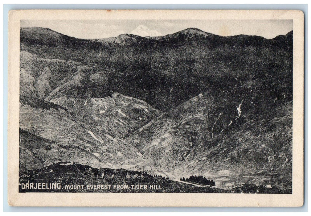 c1940's Mount Everest from Tiger Hill Darjeeling India Posted Vintage Postcard