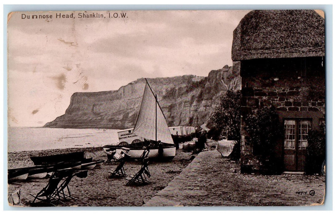 1916 View of Dunnose Head Shanklin Isle of Wight England Antique Postcard