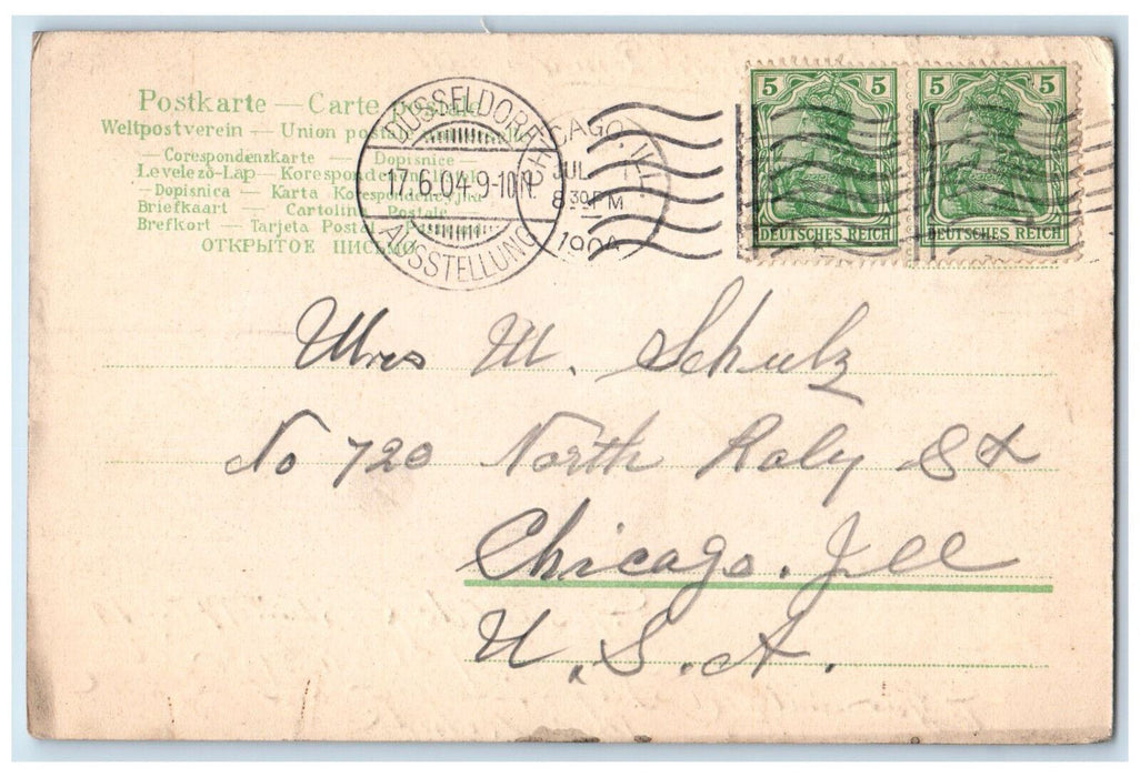 1904 Grosse Gartenbau Ausstellung Dusseldorf Germany Posted Postcard