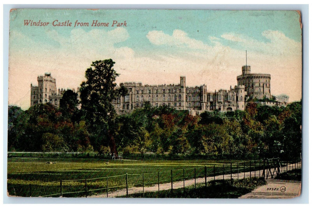 1911 Windsor Castle from Home Park Windsor Berkshire England Posted Postcard