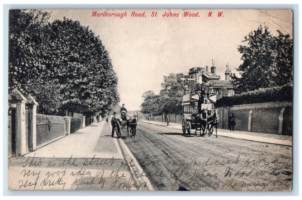 1911 Marlborough Road Street Johns Wood Northwest London England Posted Postcard