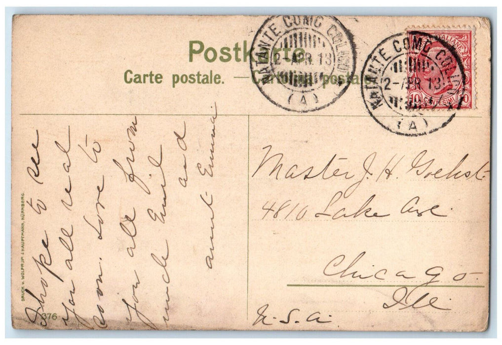 1913 Madonna Del Sasso Locarno Orselina Switzerland Antique Postcard