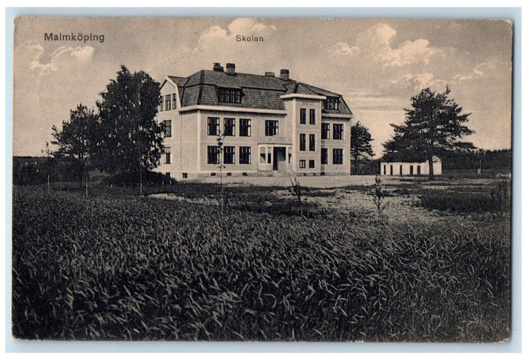 c1910 Malmköping School Södermanland County Sweden C.F. Hellstrom Postcard