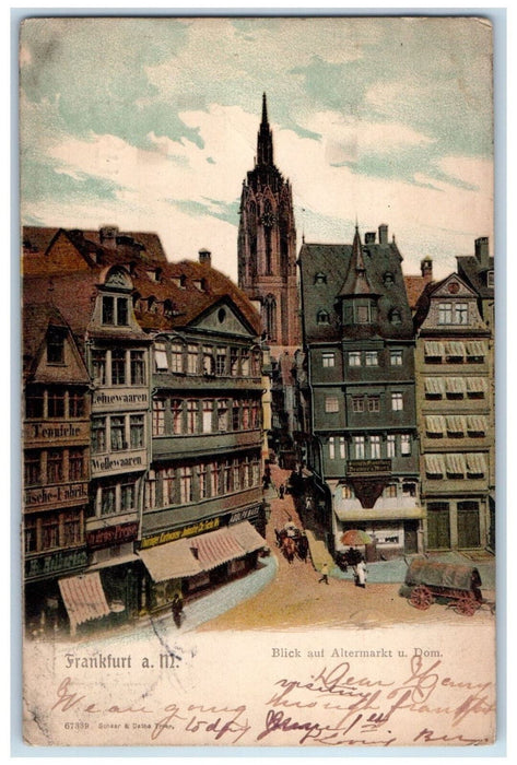 1906 Blick Auf Altermarkt U. Dom. Frankfurt A M Germany Antique Postcard