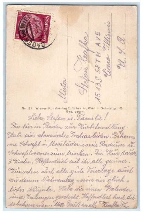 c1910 The History of Rauhenstein Castle Baden Bei Wien Austria Antique Postcard