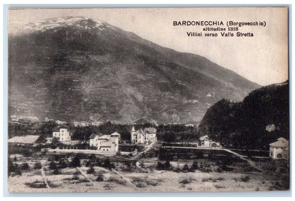 c1910 Bardonecchia Villas Towards The Narrow Valley Piedmont Italy Postcard