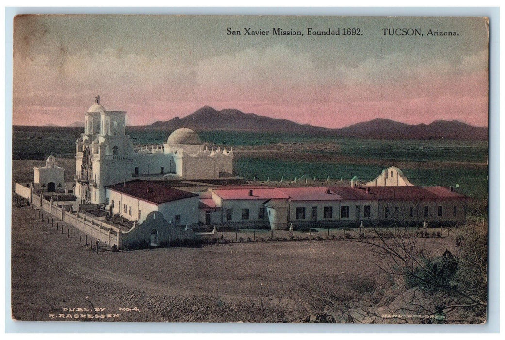 View Of San Xavier Mission Founded 1692 Tucson Arizona AZ Antique Postcard