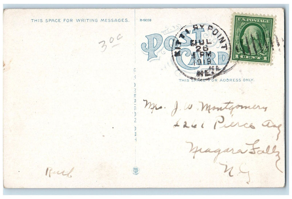 1918 Naval Prison Navy Yard Building View Tower Hills Portsmouth NH Postcard