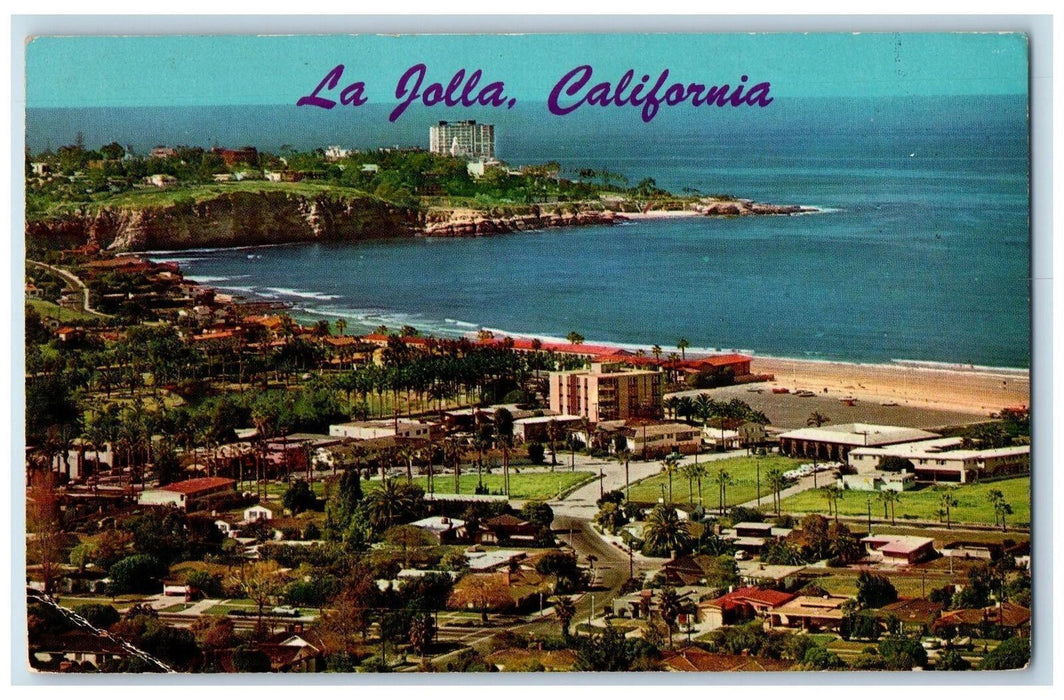 c1950 Shore Beach Houses Buildings Restaurant Road La Jolla CA Vintage Postcard