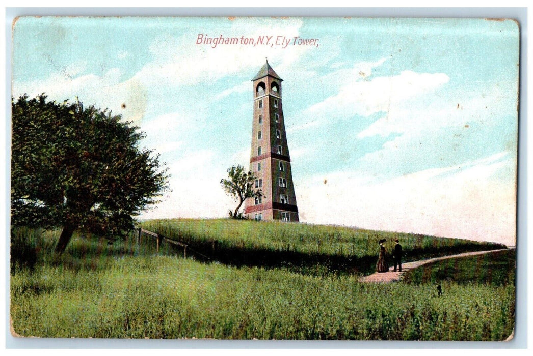 1909 Ely Tower Exterior Building Field Binghamton New York NY Vintage Postcard