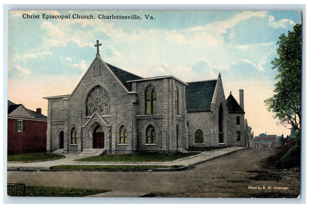 1910 Christ Episcopal Church Exterior Building Charlottesville Virginia Postcard