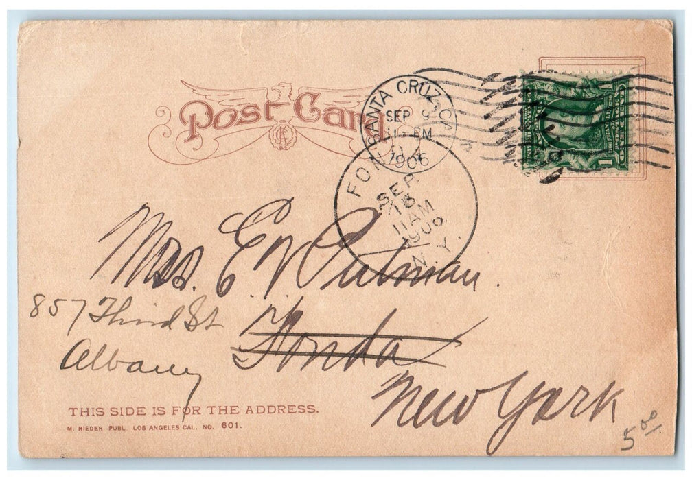 1906 Greetings From Santa Cruz California CA, Bathing In The Surf Postcard