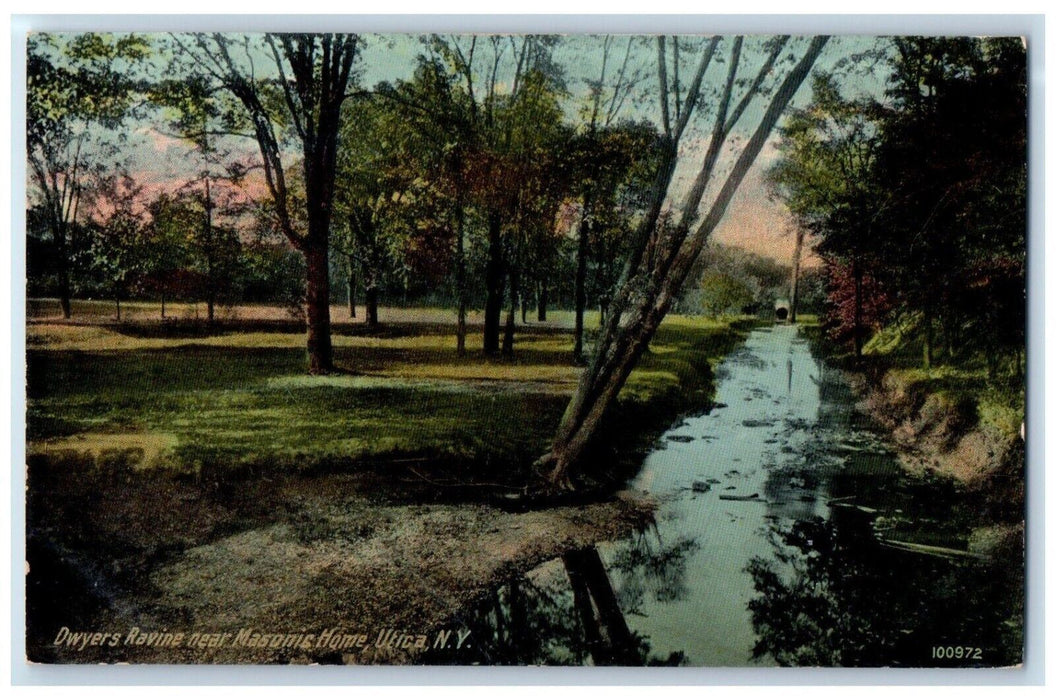 c1910 Dwyers Ravine Masonic Home River Lake Utica New York NY Vintage Postcard