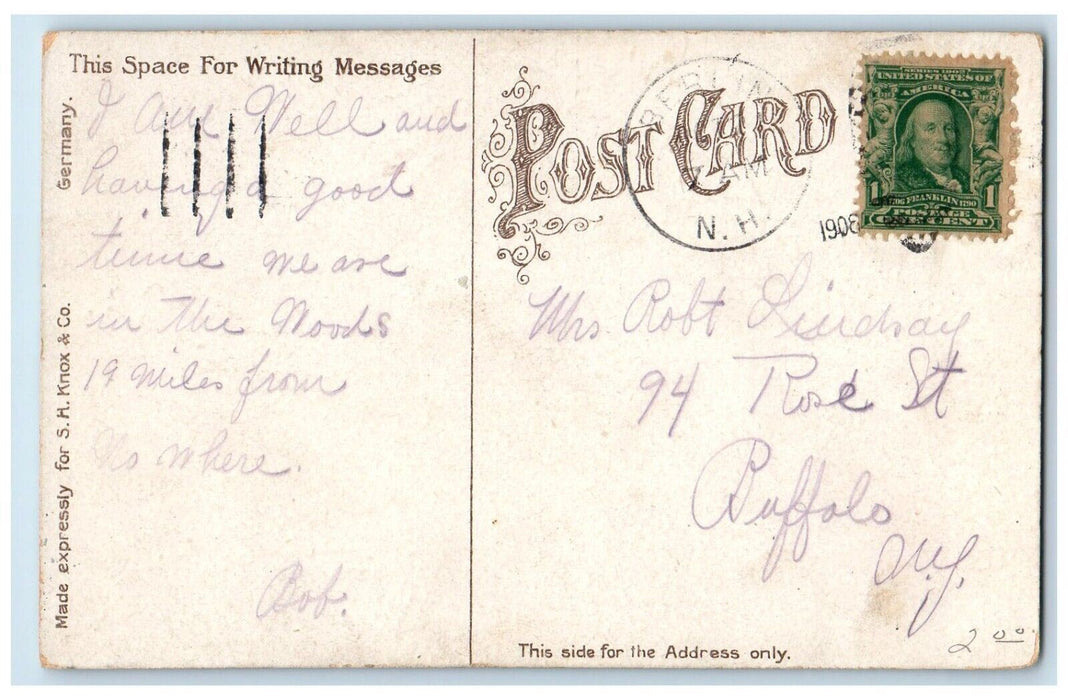 1908 Scene Buffalo Harbor Steamer Ship River Bridge Buffalo New York NY Postcard