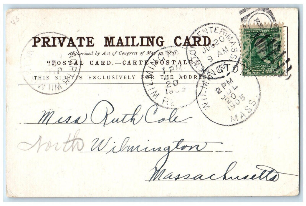 1905 Farlow Park Newton Massachusetts MA Private Mailing Authorize Act Postcard