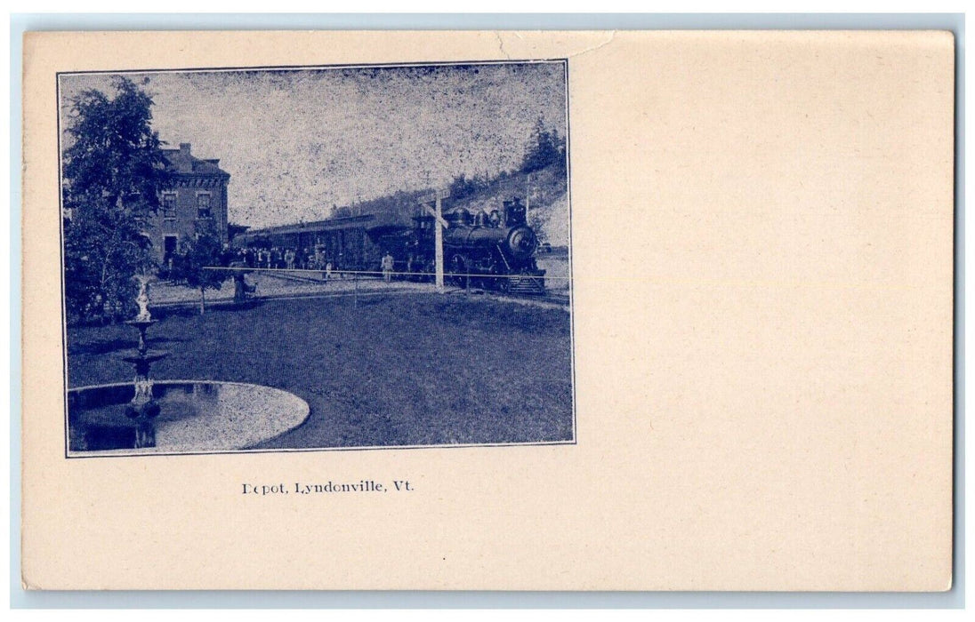 1898 Depot Lyndonville Vermont Authorized Act Congress Private Mailing Postcard