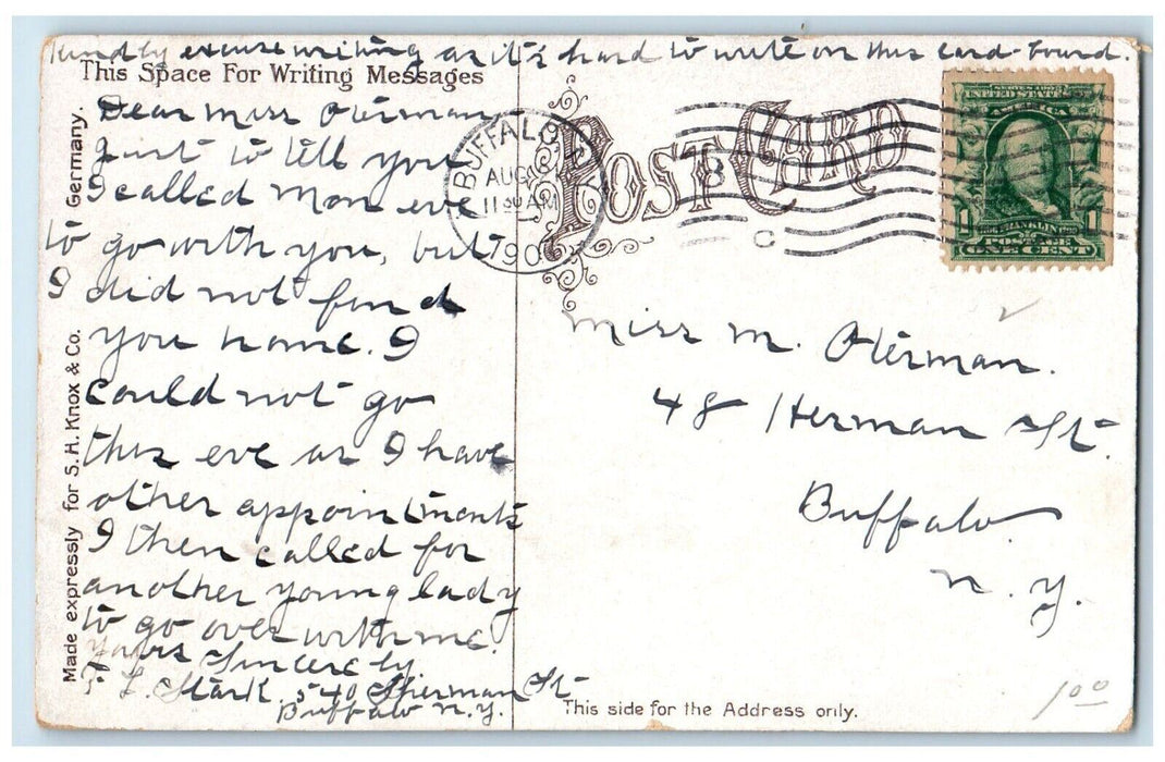 1907 Ansley Wilcox Residence Delaware Buffalo NY Assassination Mckinley Postcard