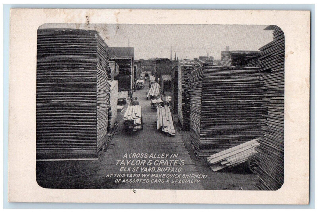 1910 Cross Alley Taylor Crate's Elk St. Yard Shipment Buffalo New York Postcard