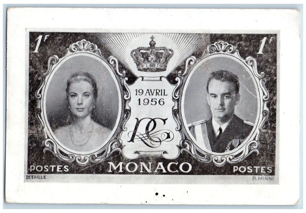1956 Greetings From Monaco, King And Queen Royalty Vintage Posted Postcard