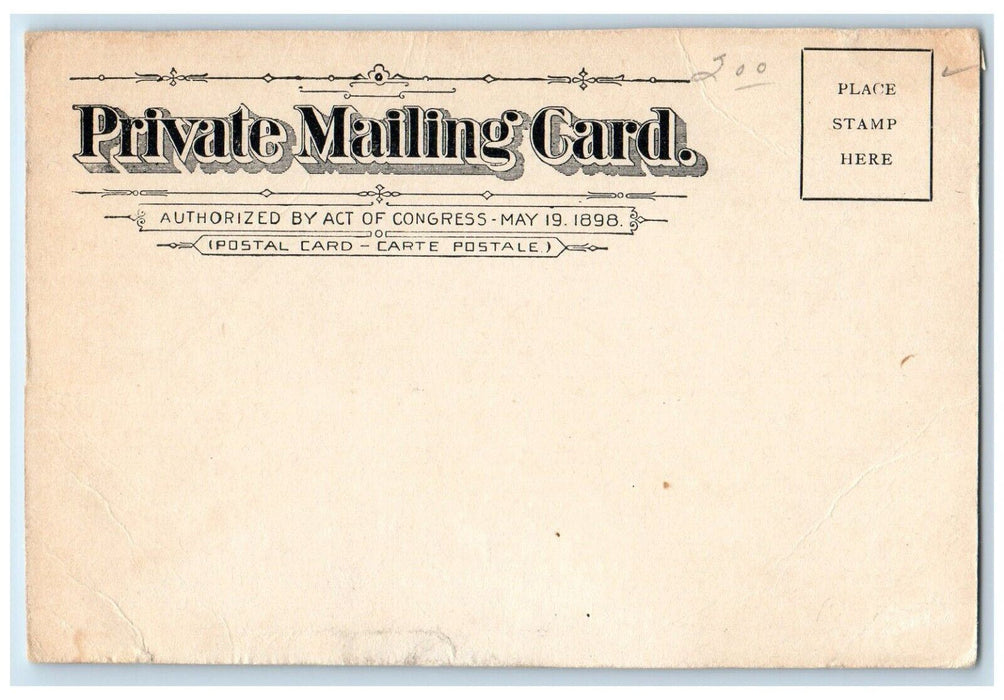 c1900 Buffalo Launch Club Trophies Souvenir Power Boat Sportsmen's Show Postcard