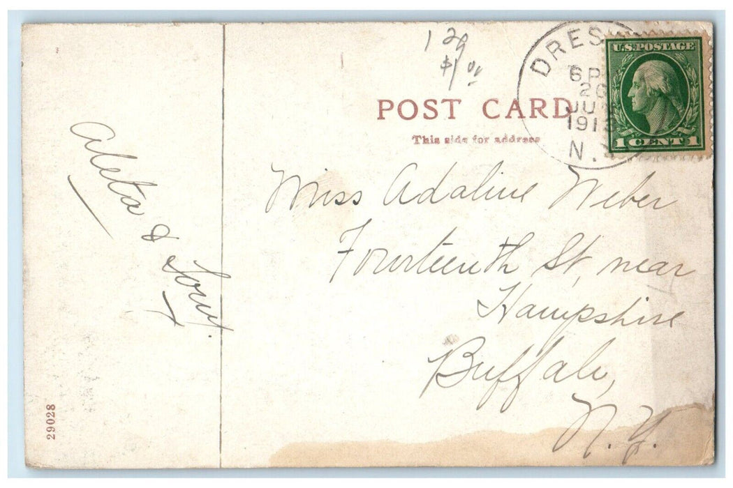 1913 Bluff Point Horse Carriage Dirt Road Keuka Lake Dresden NY Antique Postcard