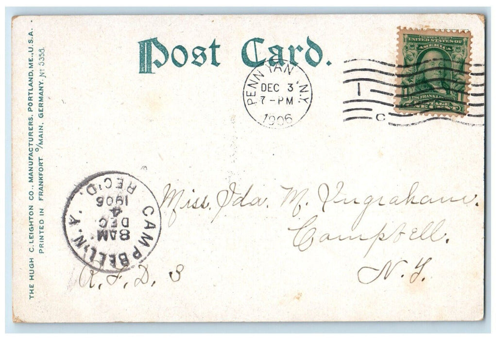 1906 Str Penn Yan Lake Keuka Steamer Ships Penn Yan New York NY Antique Postcard