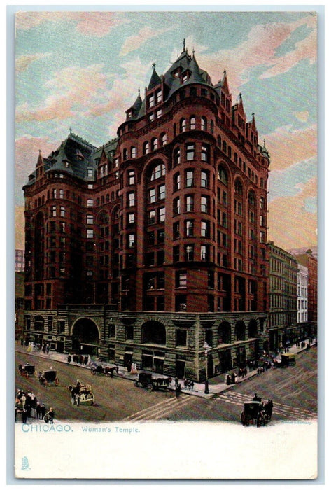 c1905 Woman's Temple Building Chicago Illinois IL Antique Vintage Postcard