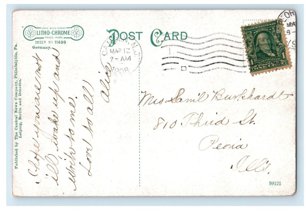 1908 Pennsylvania Railroad Depot Station Terminal Camden New Jersey NJ Postcard