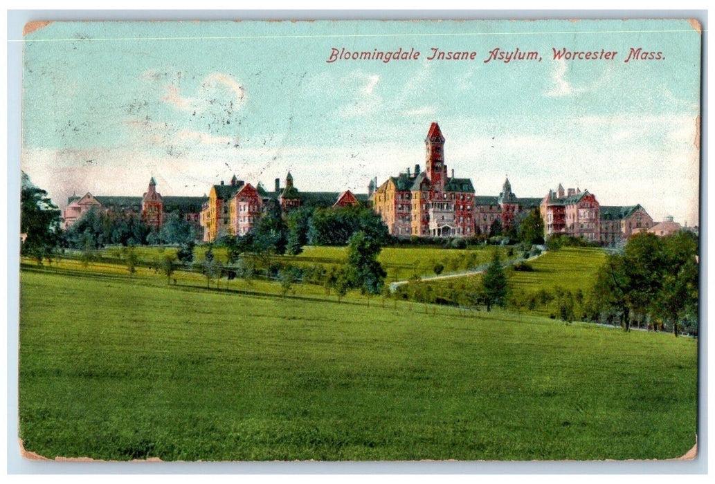 1914 Bloomingdale Insane Asylum Worcester Rochdale Massachusetts MA Postcard