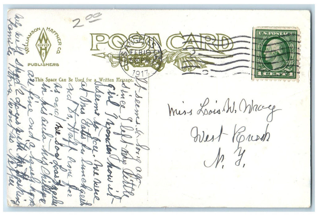 1917 A White Mountain Apache Cupid Arizona AZ, Los Angeles CA Antique Postcard
