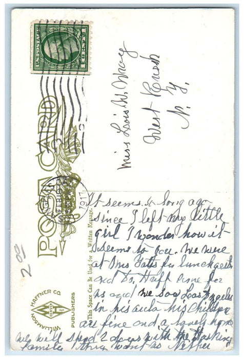 1917 A White Mountain Apache Cupid Arizona AZ, Los Angeles CA Antique Postcard