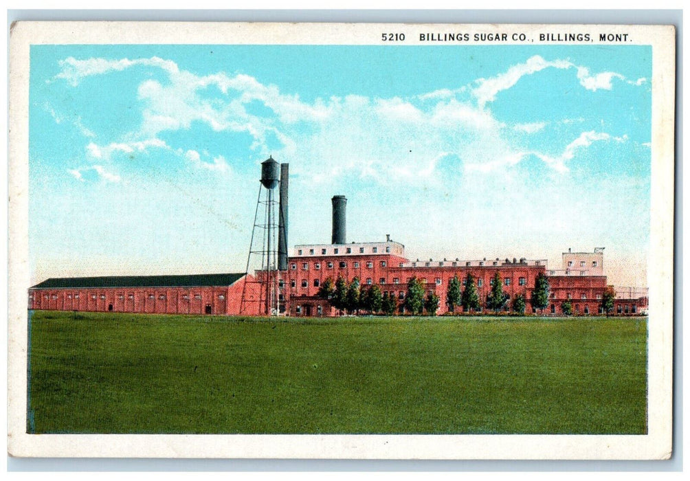 Billing Sugar Co.,  Panoramic View Tree-lined Billings Montana MT Postcard