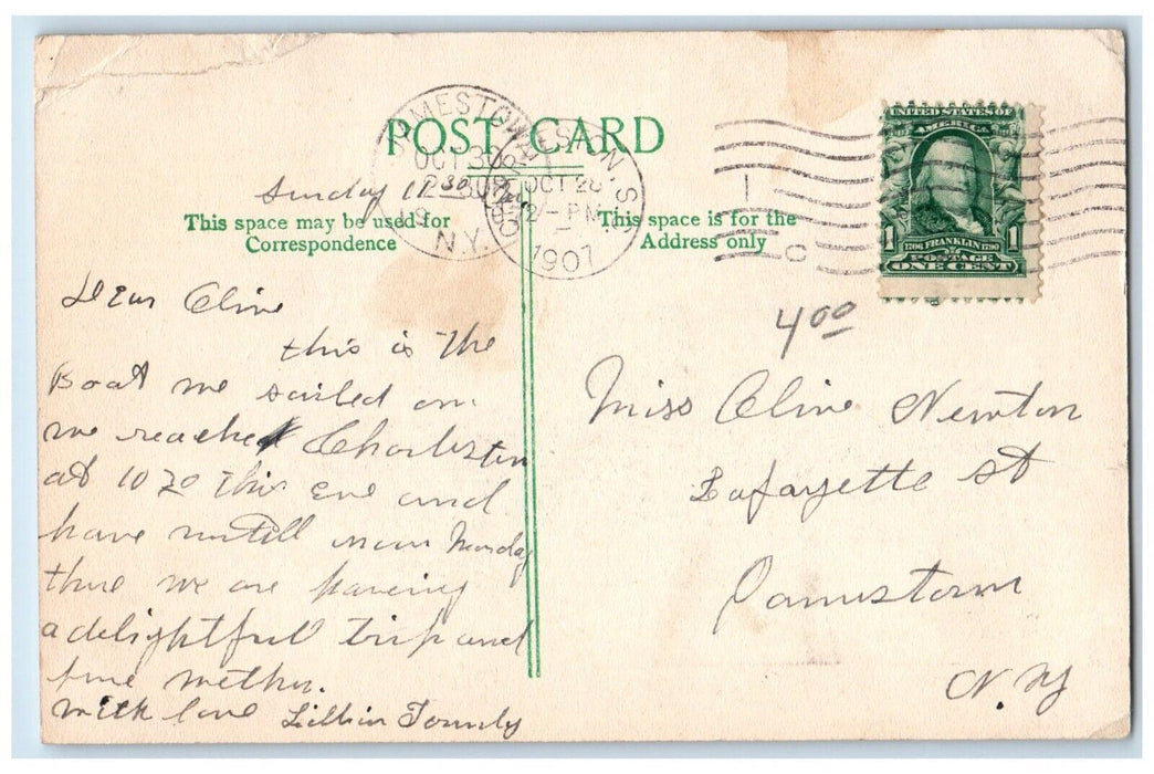 1907 Clyde Steamship General Offices Iroquois Pier Broadway New York NY Postcard