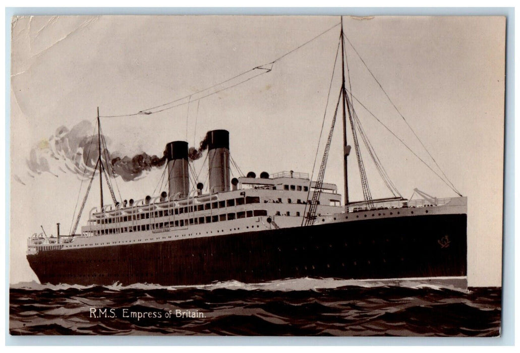 c1910 R.M.S. Empress Britain Steamer Cruise Ship British Manufacture Postcard