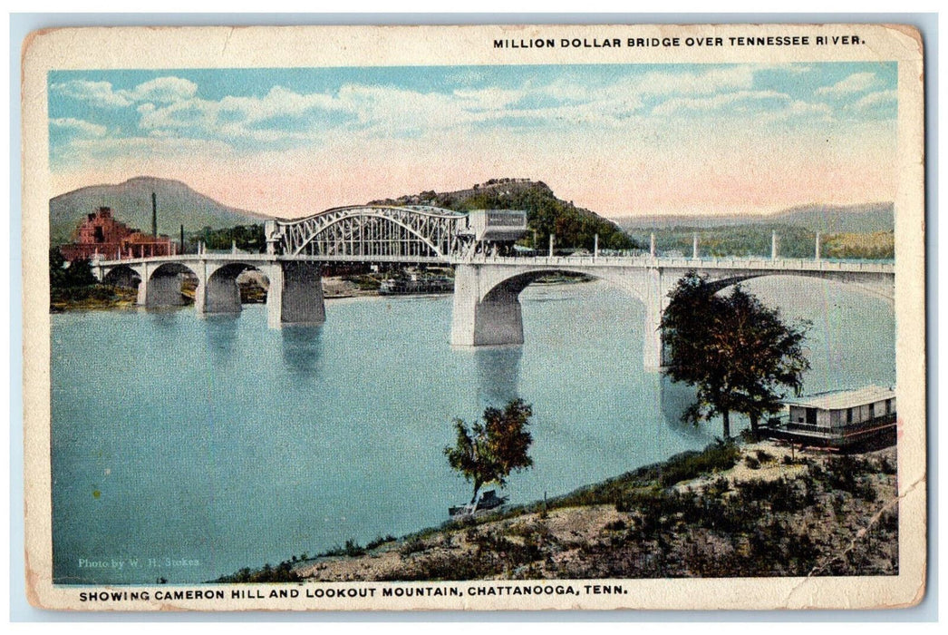 Million Dollar Bridge Over Tennessee River Cameron Hill Chattanooga TN Postcard