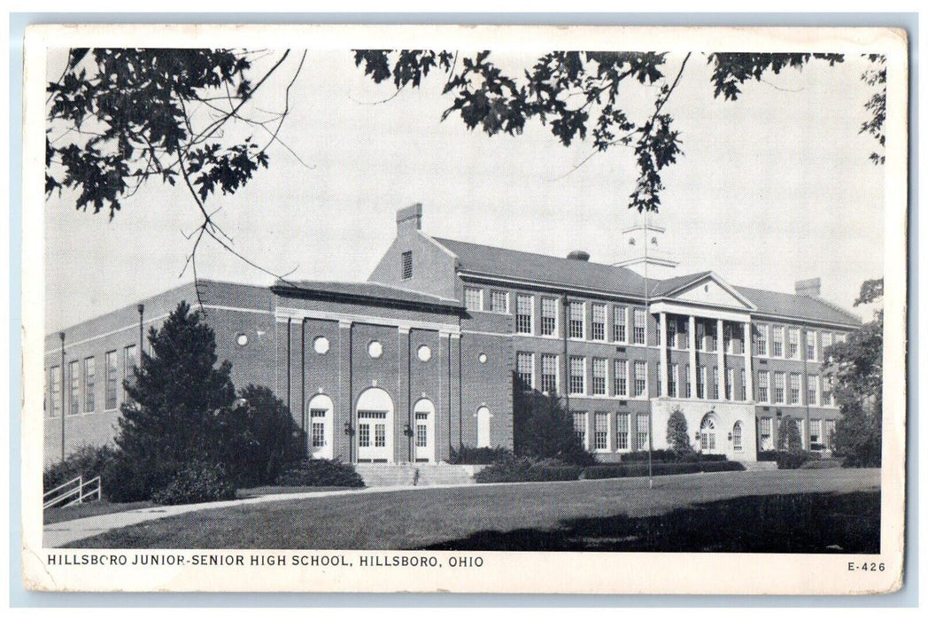 c1910 Hillsboro Junior Senior High School Hillsboro Ohio OH Gloss Tone Postcard