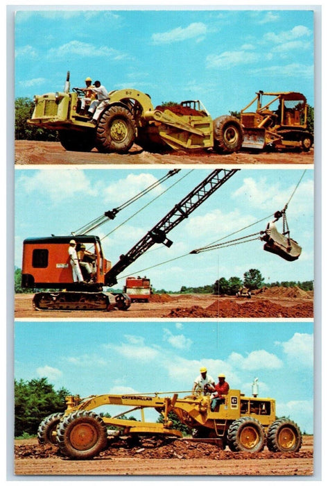 1960 National School Heavy Equipment Operation Charlotte North Carolina Postcard