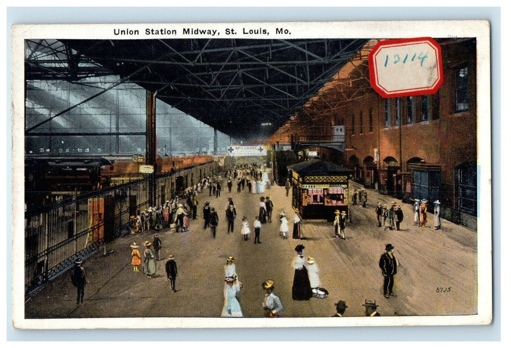 1922 Union Station Depot Midway St. Louis Missouri MO Posted Vintage Postcard