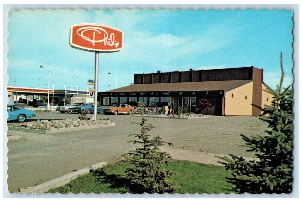 c1960 Phil's Steak & Pancake House Restaurant Saskatchewan Canada CA Postcard