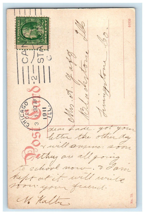 1911 Union Depot South Canal And Adams Sts. Chicago Illinois IL Antique Postcard
