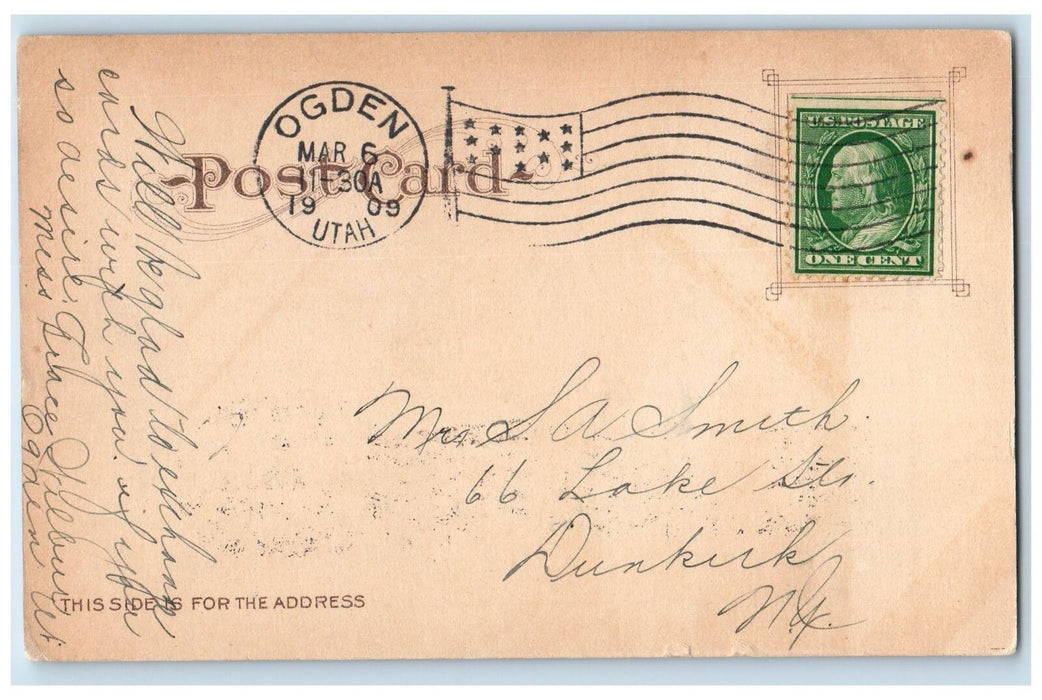 1909 Scenic View Of First Bridge Ogden Canyon Utah UT, River Scene Postcard