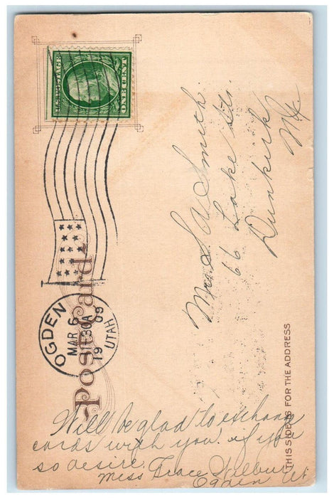 1909 Scenic View Of First Bridge Ogden Canyon Utah UT, River Scene Postcard