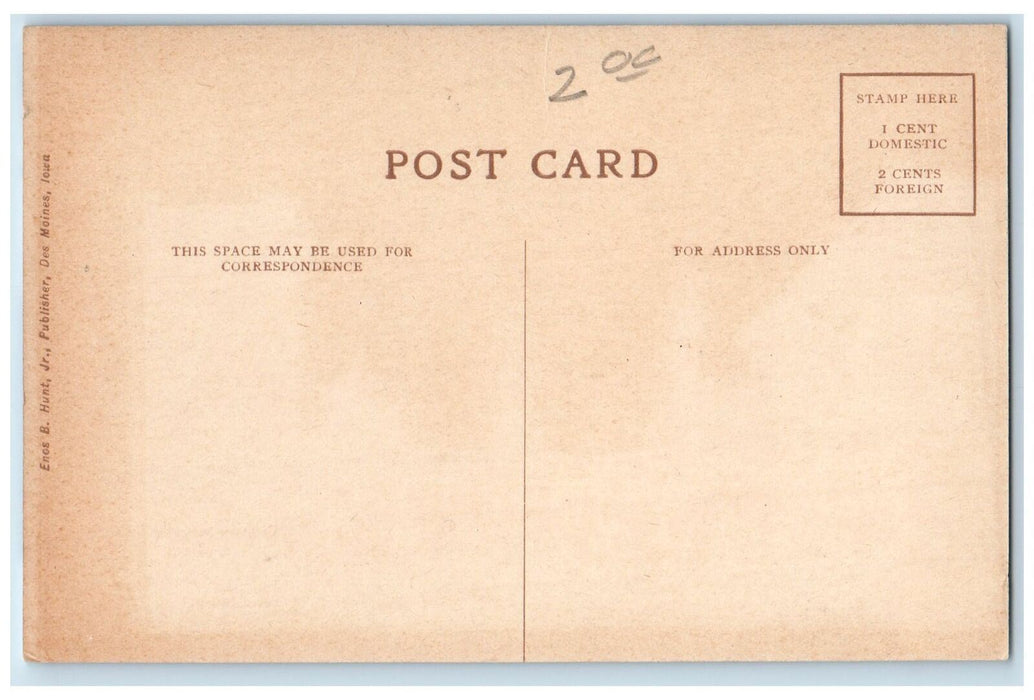 c1950's West Grand Avenue Lined Trees Road Houses Des Moines Iowa IA Postcard