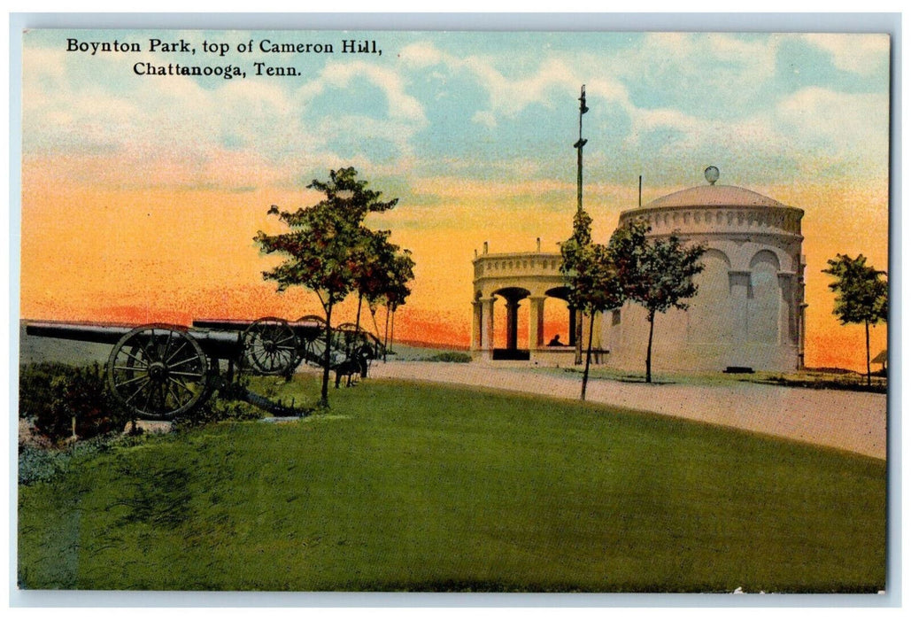 Boynton Park Top Of Cameron Hill Cannon Scene Chattanooga Tennessee TN Postcard