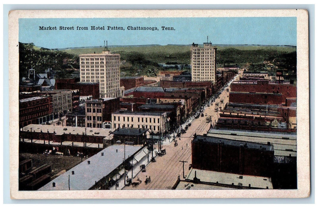 Market Street View From Hotel Patten Chattanooga Tennessee TN Antique Postcard