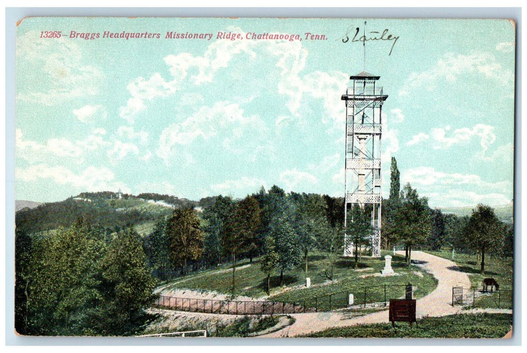Braggs Headquarters Missionary Ridge Chattanooga Tennessee TN Antique Postcard