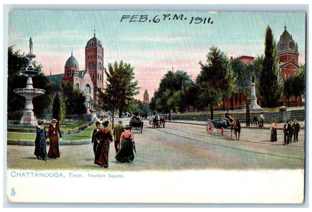 1911 Fountain Square Park Chattanooga Tennessee TN Tuck's Antique Postcard