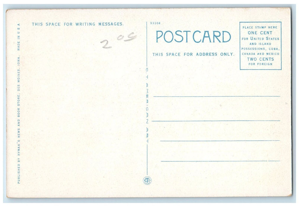 c1950's Methodist Hospital Building Facade Roadside Des Moines Iowa IA Postcard
