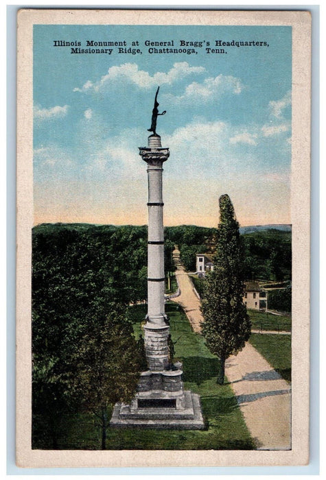 Illinois Monument General Bragg's Headquarters Missionary Ridge TN Postcard