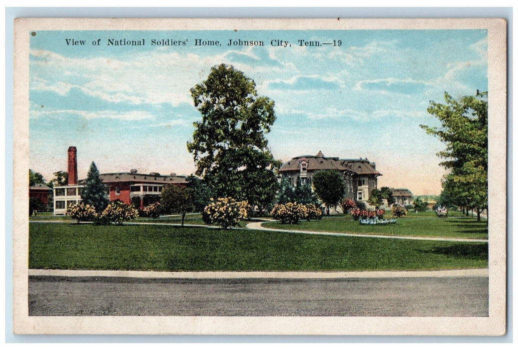 View Of National Soldiers' Home Garden Scene Johnson City Tennessee TN Postcard